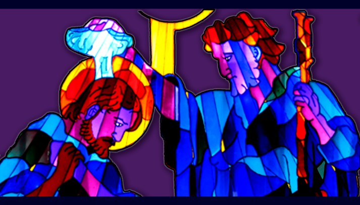 Vidriera del Bautismo de Cristo en Peraleda de la Mata