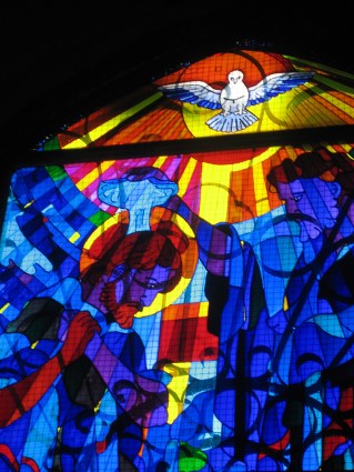 Vidriera del Bautismo de Jesús - Angel Castaño - Peraleda de la Mata